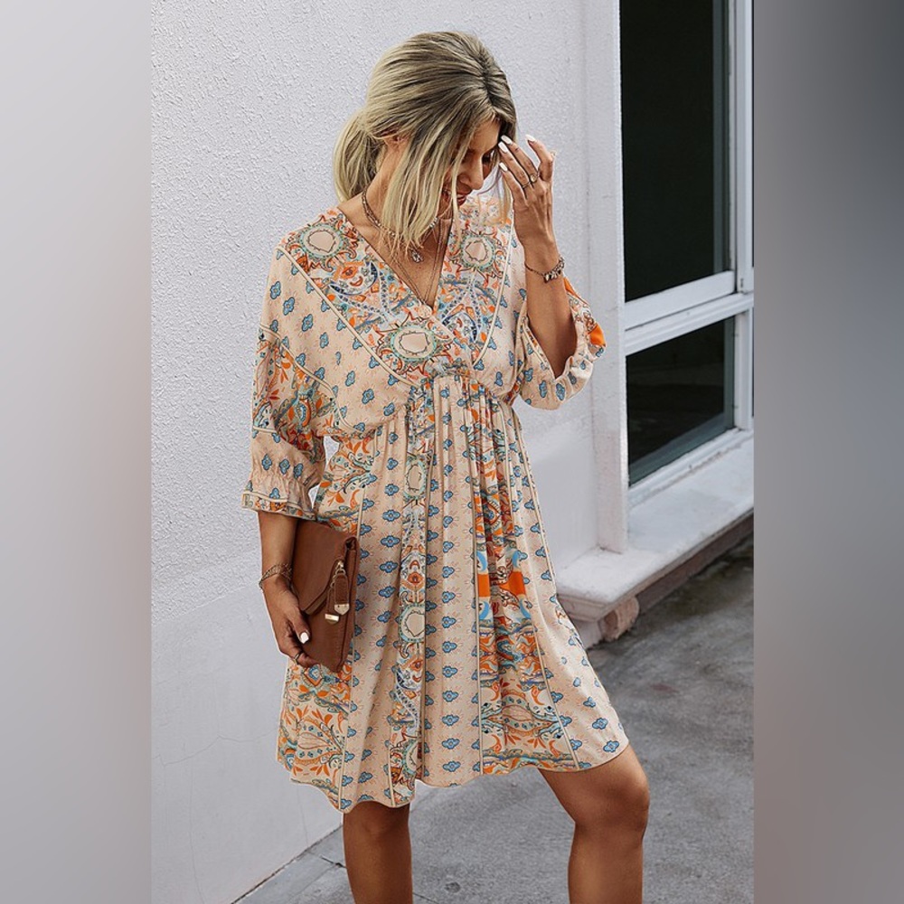 New Boho Print Summer Dress